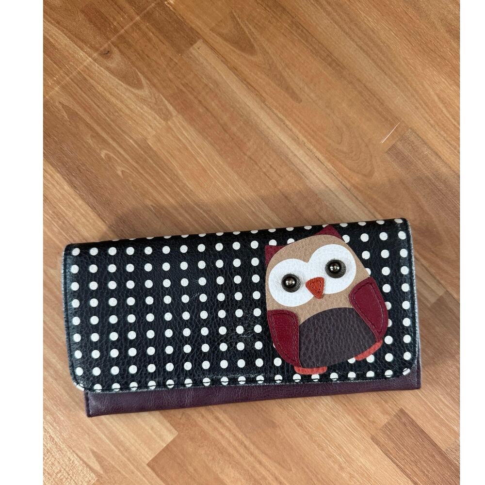 Relic Owl Polka Dot Bifold Trifold Clutch Wallet Organizer